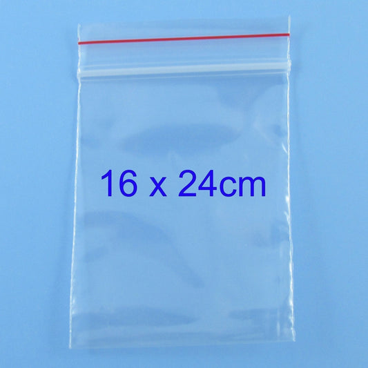 200 x Bulk Resealable Zip Lock Plastic Bags 160mm x 240mm Ziplock Reseal Clip