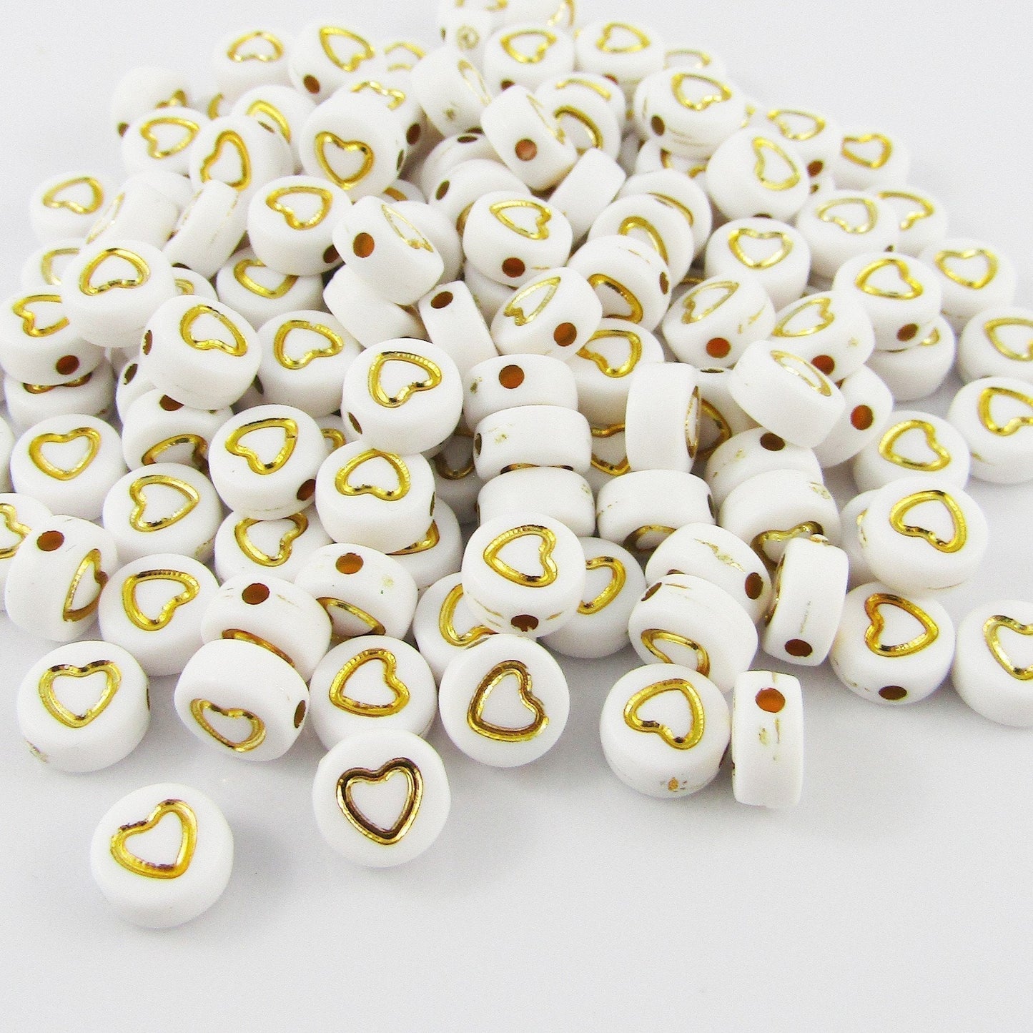 Bulk 325pcs Heart Disc Bead Metallic Etched 7x4mm Hole 1.5mm