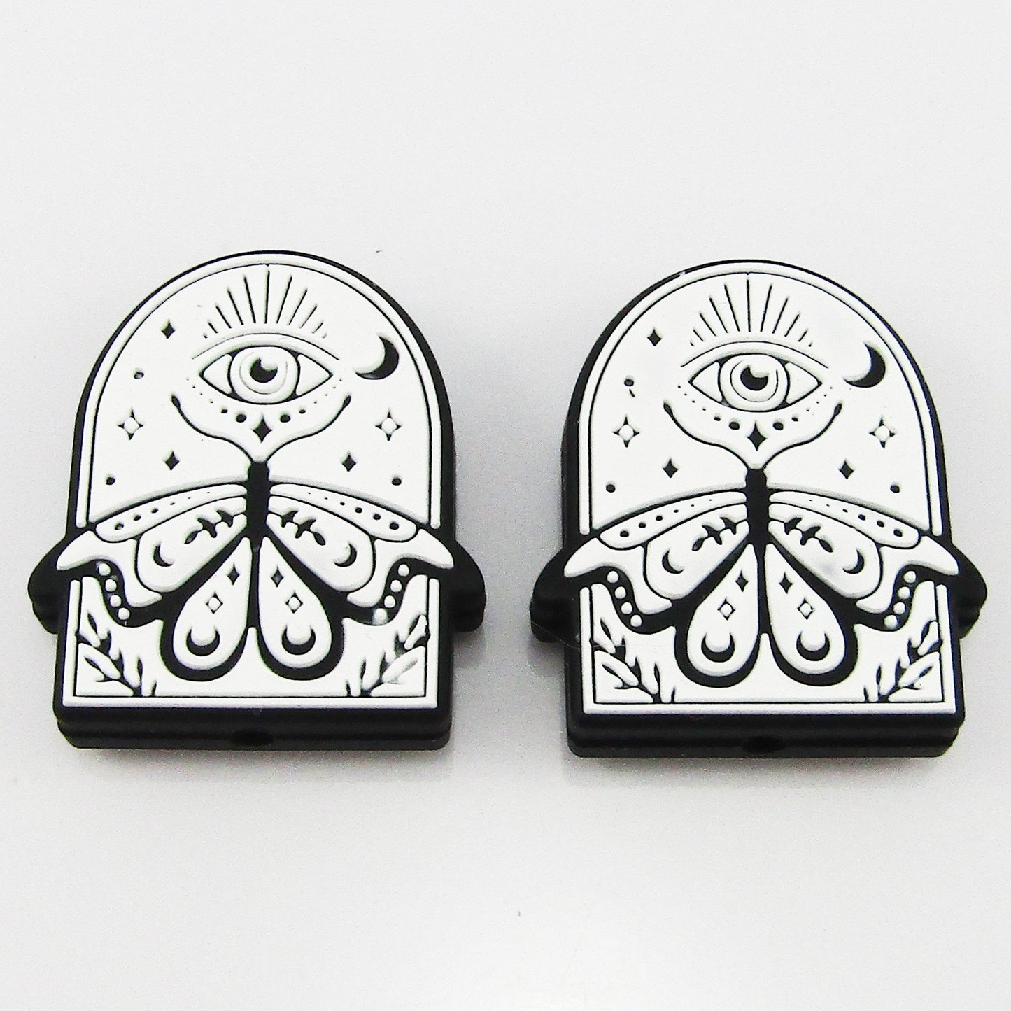 2pcs All Seeing Eye Butterfly Arch Focal Bead 30x26x7.5mm Hole 2.5mm Keychains