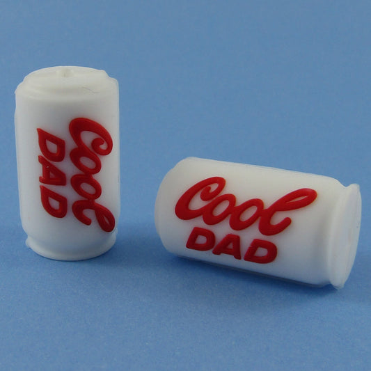 2pcs Fathers Day Cool Day Silicone Focal Bead 20x23x17mm Hole 2.5mm