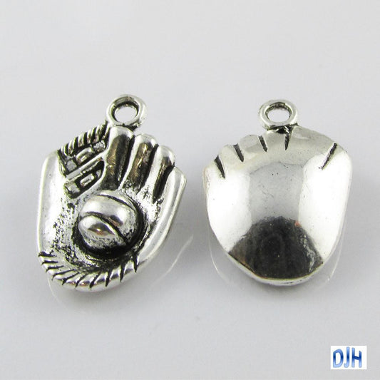 Bulk Baseball Glove Charm Pendant Softball Glove Sport 21x15mm Select Qty