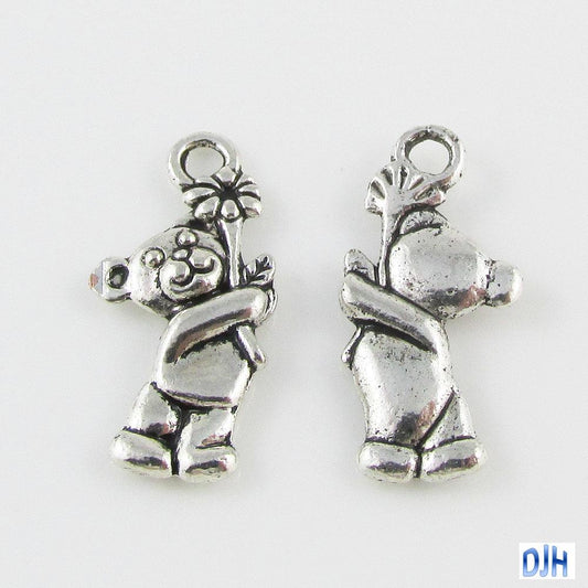 Bulk Cute Teddy with Daisy Charm Pendant Select Qty