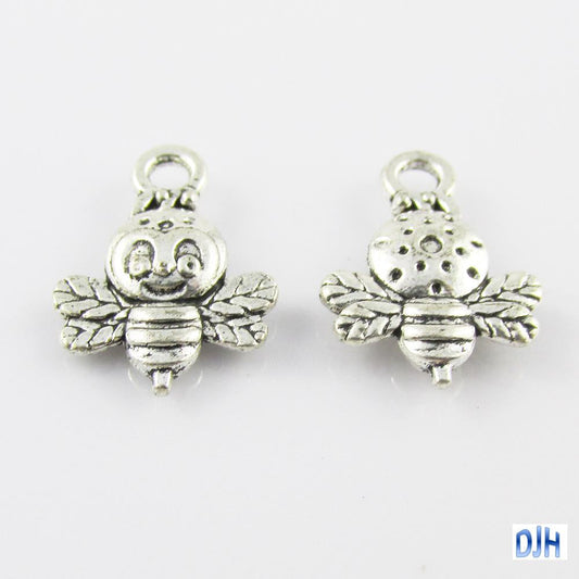 Bulk Cute Bee Charm Pendant Bumblebee Insect 16x12mm Select Qty
