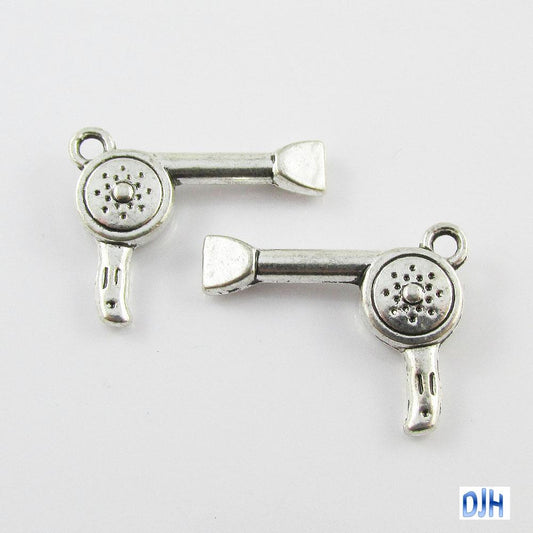 Bulk Hair Dryer Charm Pendant Hairdresser Beauty Salon 22x18mm Select Qty
