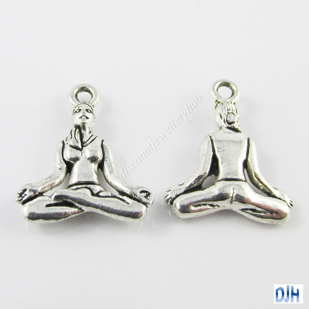 Bulk Yoga Pose Meditation Charm Pendant 20x16mm Select Qty