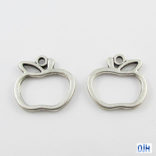 Bulk Hollow Apple Charm Pendant Select Qty 5/10/20