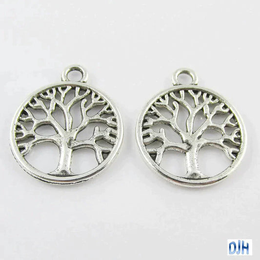 Bulk Tree Of Life Charm Pendant Antique Silver Finish Select Qty