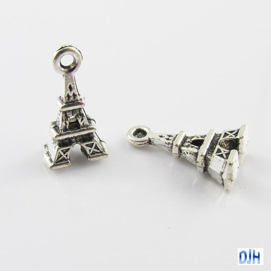 Bulk Mini Eiffel Tower Charm Pendant 16x9mm Select Qty