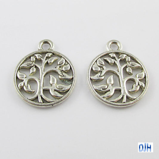 Bulk Tree of Life Round Charm Pendant 18mm x 15mm Select Qty