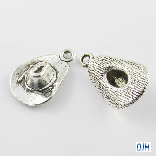 Bulk 3D Cowboy Hat Charm Pendant Western 21x13mm Select Qty