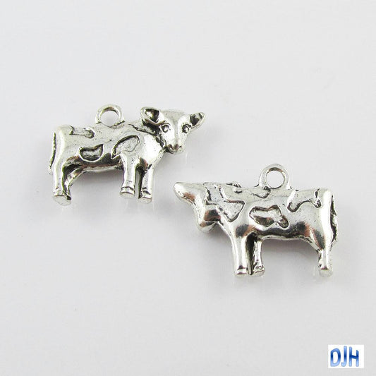 Bulk Cow Charm Pendant Farm Animal Milk 20mm x 14mm Select Qty