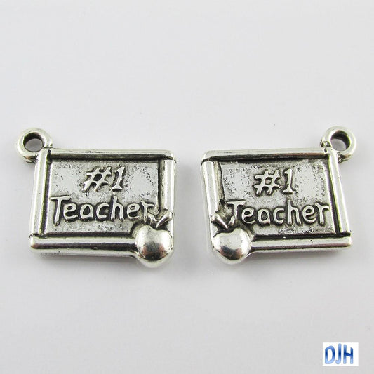 Bulk Blackboard #1 Teacher Charm Pendant 20x17mm Select Qty