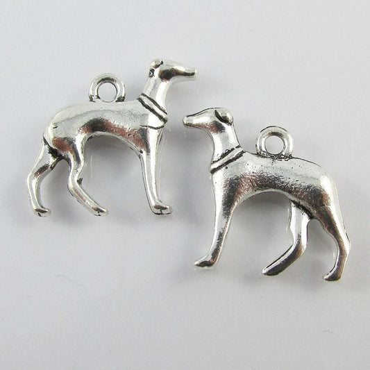 Bulk Greyhound Charm Pendant Hound Dog Animal 20x20mm Select Qty