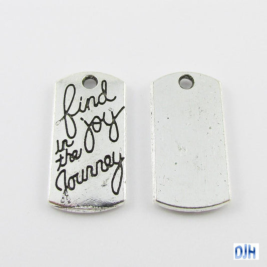 Bulk Find Joy in the Journey Charm Pendant Message 20x10mm Select Qty