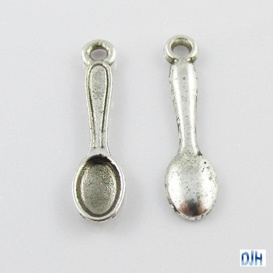 Bulk Spoon Charm Pendant 24 x 6 mm Food Utensil Select Qty