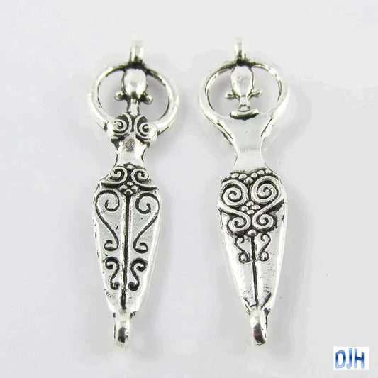 Bulk Fertility Goddess Charm Pendant Connector 43x12mm Select Qty