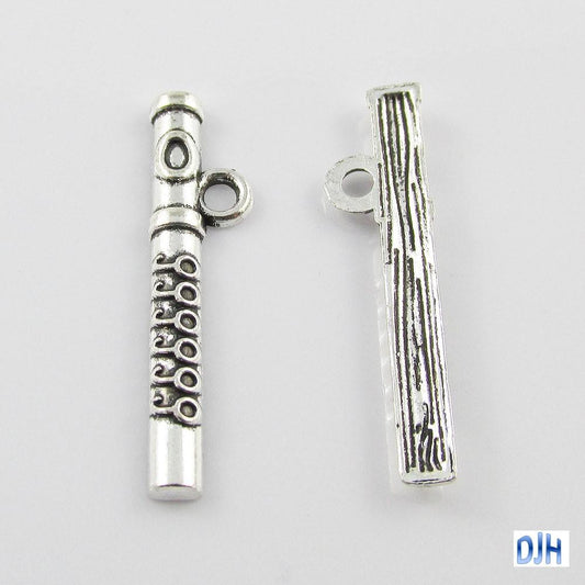 Bulk Flute Charm Pendant Woodwind Music Instrument 29x7mm Select Qty
