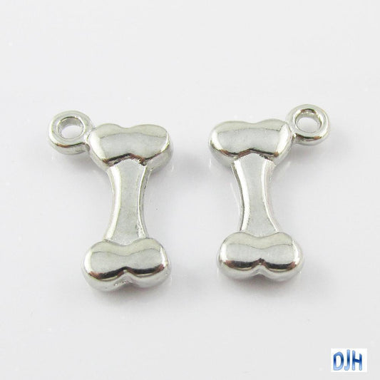Bulk Dog Bone Charm Pendant 17mm x 11mm Select Qty