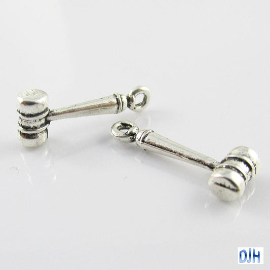 Bulk Gavel Charm Pendant Judge Auctioneer Hammer 19x7mm Select Qty