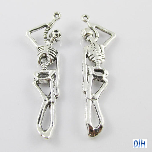 Bulk Hangman Skeleton Charm Pendant Halloween 42x12mm Select Qty