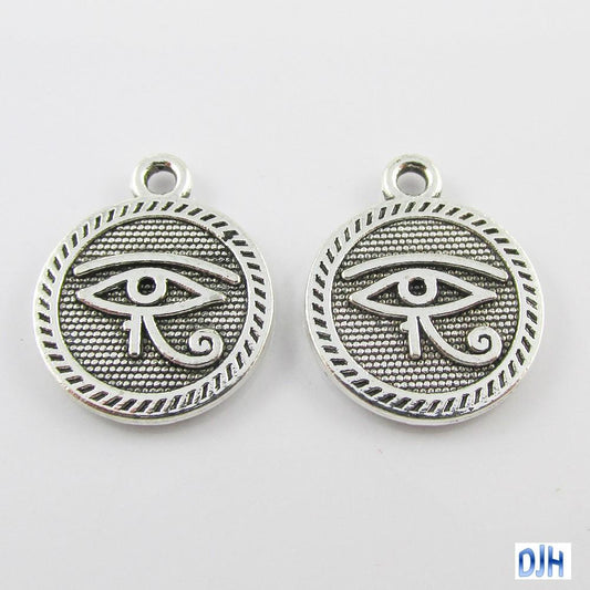 Bulk Eye of Horus Disc Charm Pendant Egyptian Eye 18x15mm Select Qty