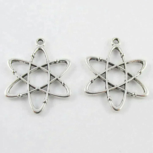 Bulk Atom Charm Pendant Chemistry Science 33x26mm Select Qty