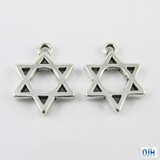 Bulk Hexagram Charm Pendant Star of David 21x16mm Select Qty