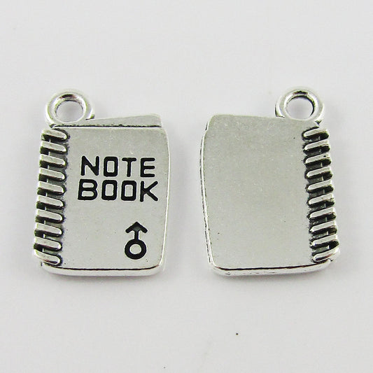 Bulk Spiral Notelbook Charm Pendant School Book 18x11mm Select Qty