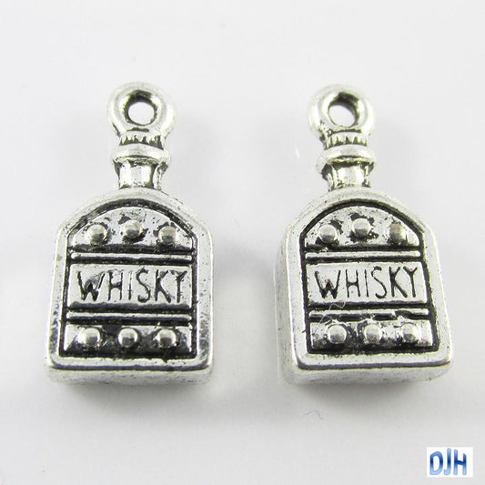 Bulk Whisky Bottle Charm Pendant Alcohol Drink 18x9mm Select Qty