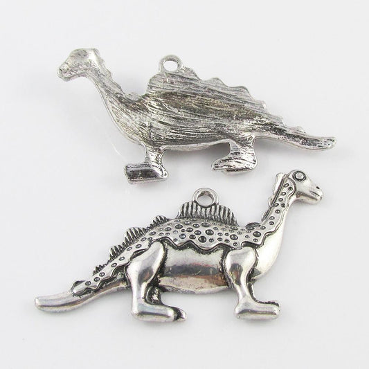 Bulk Stegosaurus Dinosaur Charm Pendant Prehistoric Creature 45x27mm Select Qty