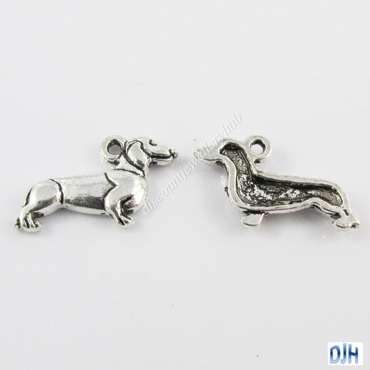 Bulk Dachshund Dog Charm Pendant Sausage Dog 13x21mm Select Qty