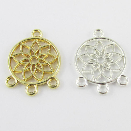 Bulk 10pcs Mandala Charm Chandelier Connector Tassel Earrings etc Gold or Silver