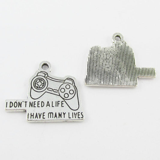 Bulk Game Controller Tag Charm Pendant Playstation Lives 25x20mm Select Qty