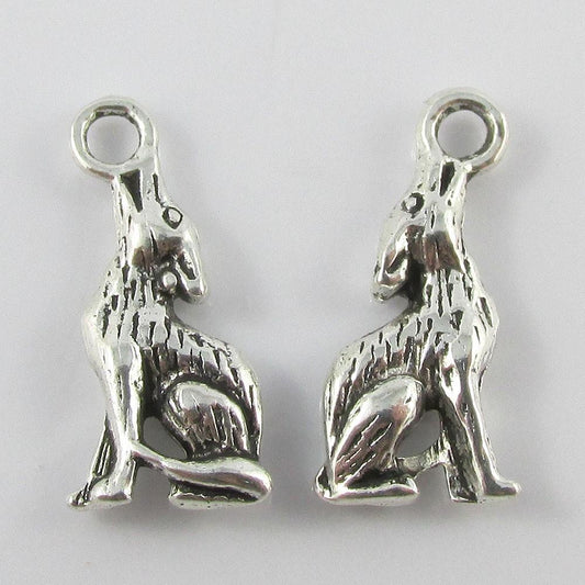 Bulk Howling Wolf Charm Pendant Animal Werewolf 20x10mm Select Qty