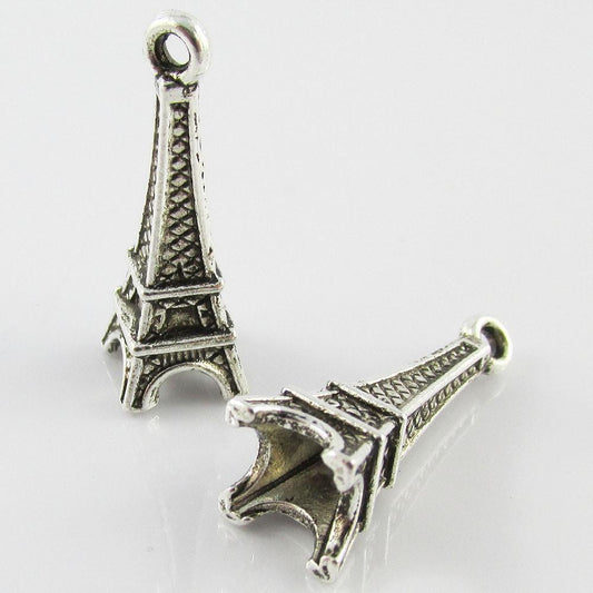 Bulk 3D Eiffel Tower Charm Pendant Paris France Tower 24x8x8mm Select Qty