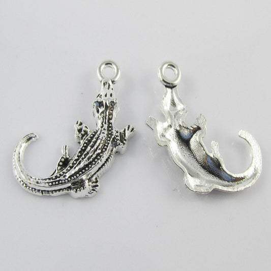 Bulk Crocodile Charm Pendant Aquatic Reptile 27x10mm Select Qty
