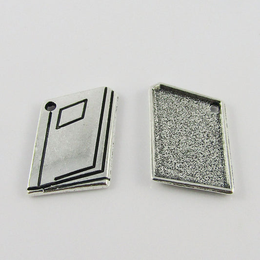 Bulk School Notebook Charm Pendant Education Stationery Alloy 13x20mm Select Qty
