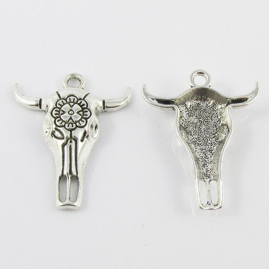 Bulk Mandala Cattle Head Connector Charm Pendant Longhorn 32x26mm Select Qty