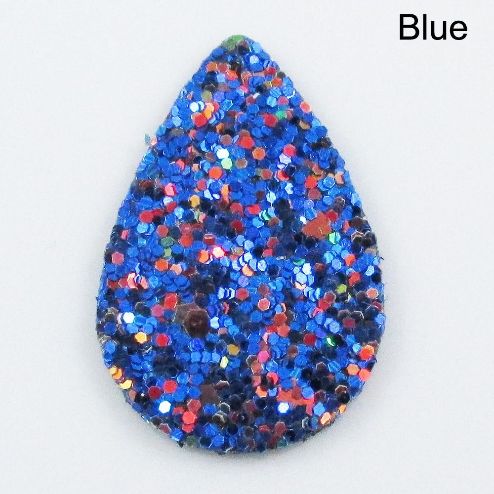 Bulk 10pce Glitter Teardrop Charm Pendant PU Leather Select Colour