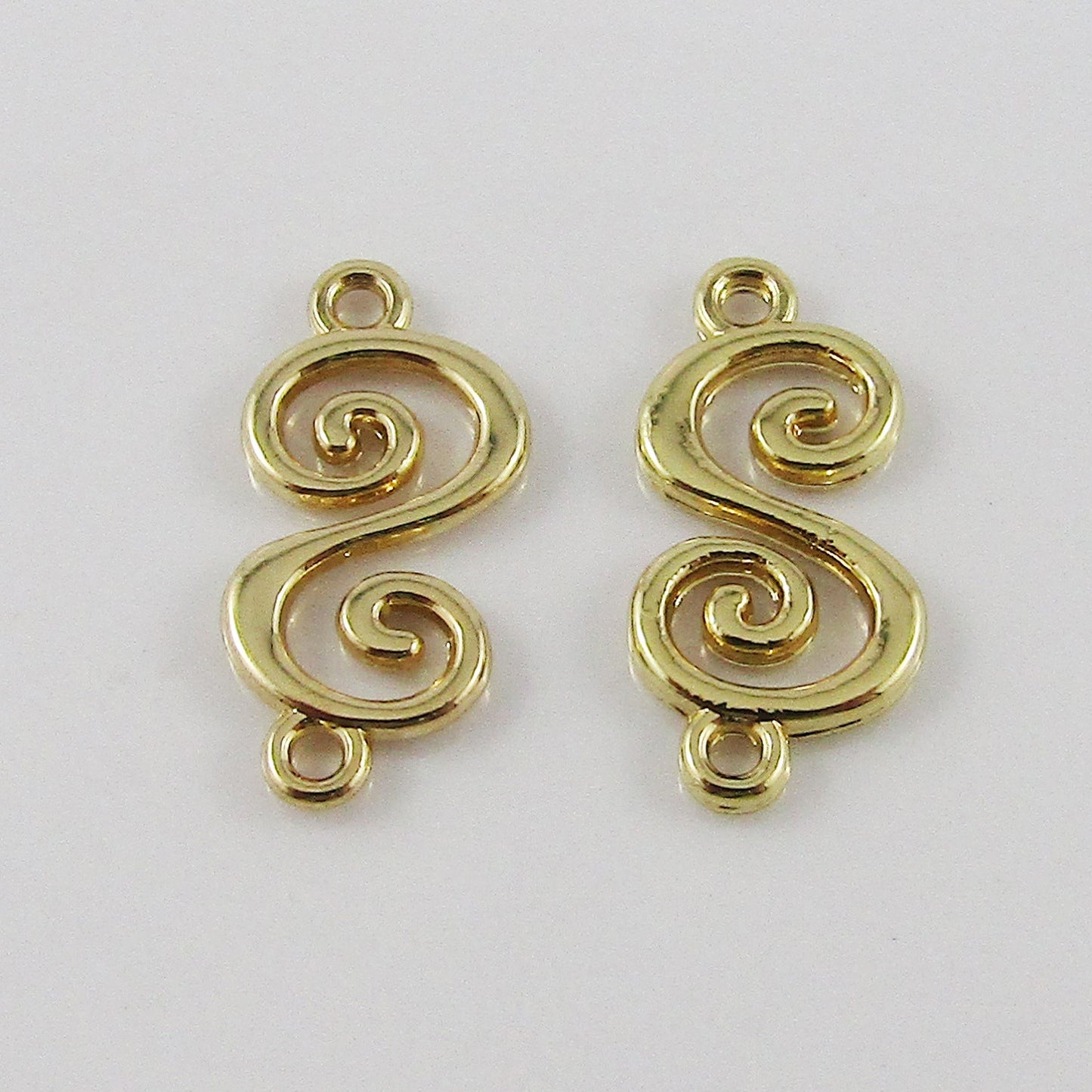 Bulk Scroll Connector Charm Pendant Light Gold 18x9mm Select Qty