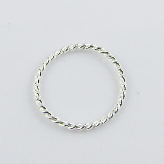 Bulk Twisted Linking Ring Charm Pendant 25mm Silver Plate Select Qty
