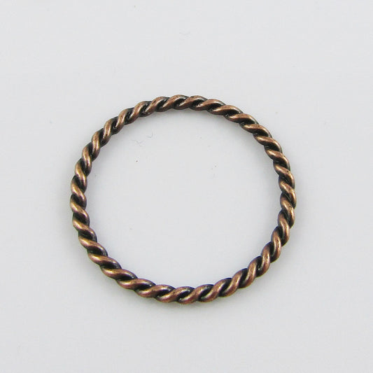 Bulk Twisted Linking Ring Charm Pendant 25mm Red Copper Select Qty