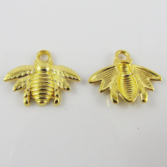 Bulk Bee Charm Pendant Bumblebee Honeybee Gold Alloy 21x16mm Select Qty