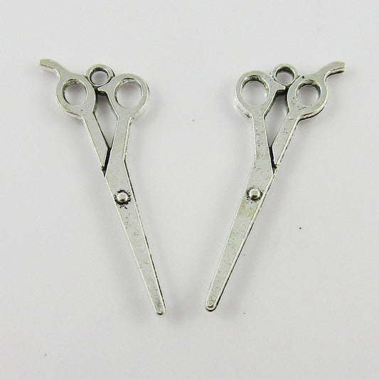 Bulk Hairdressing Scissors Charm Pendant Hair Stylist 30x11mm Select Qty