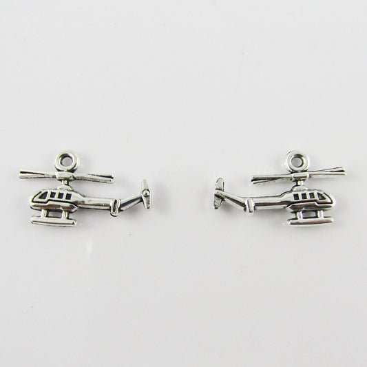 BULK Helicopter Charm Pendant Transport Chopper Flying 12x20mm Select Qty