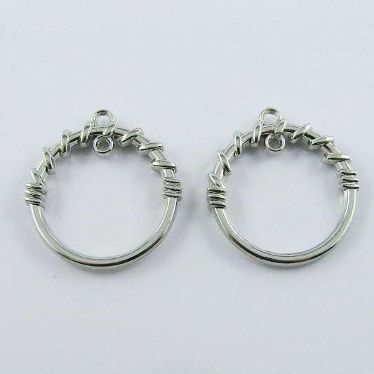 10pcs Twisted Hoop Charm Pendant with Internal Loop ACRYLIC 36x24mm