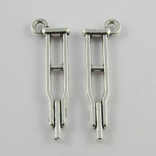 Bulk Medical Crutch Charm Pendant Doctor Hospital 32x10mm Select Qty
