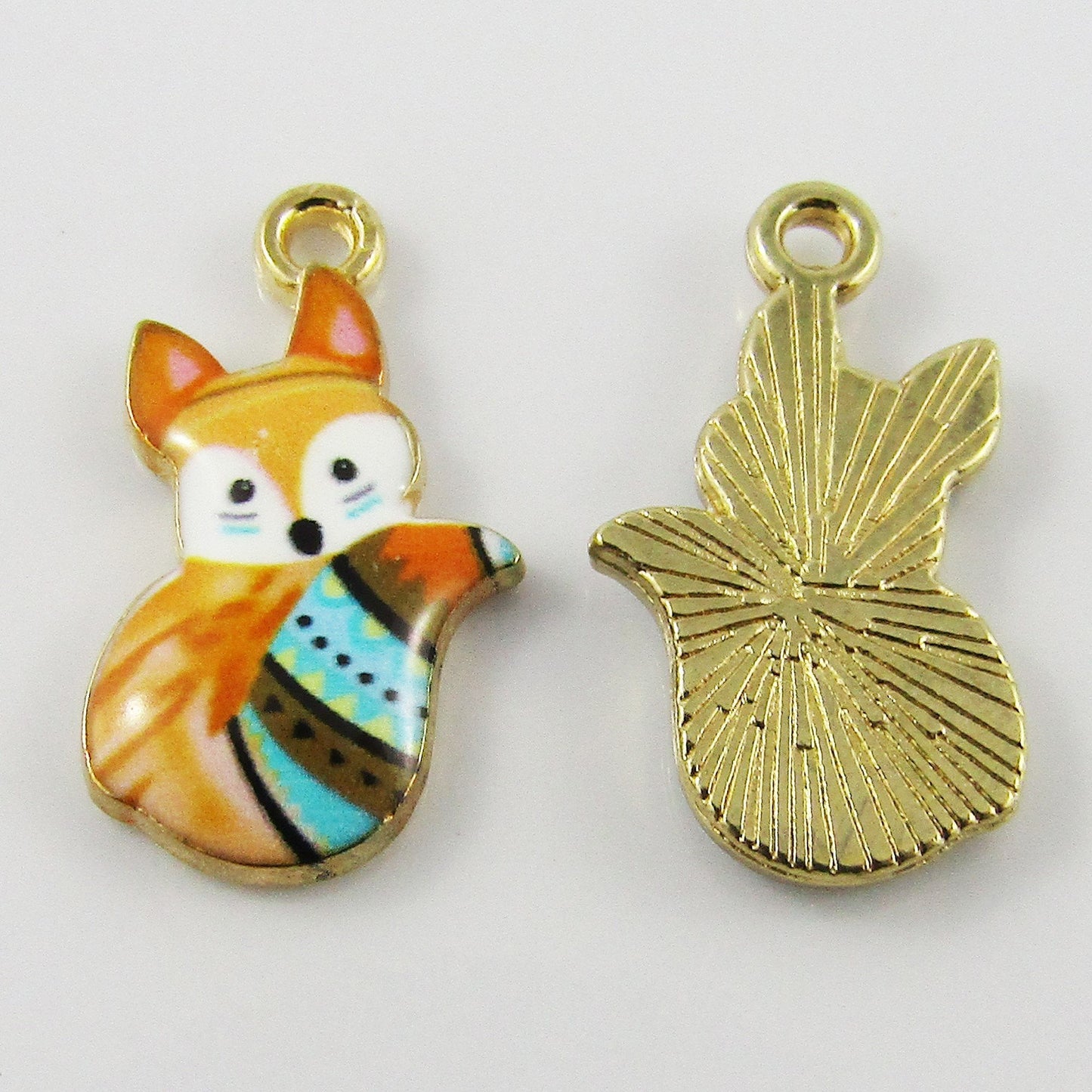 Bulk 10pce Enamel Fox Charm Pendant Vulpes 22x17mm Select Colour