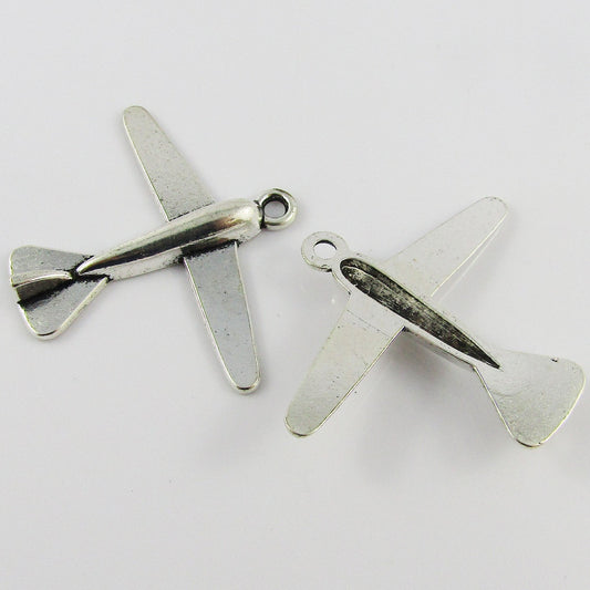Bulk Airplane Charm Pendant Travel Alloy 52x46mm Select Qty