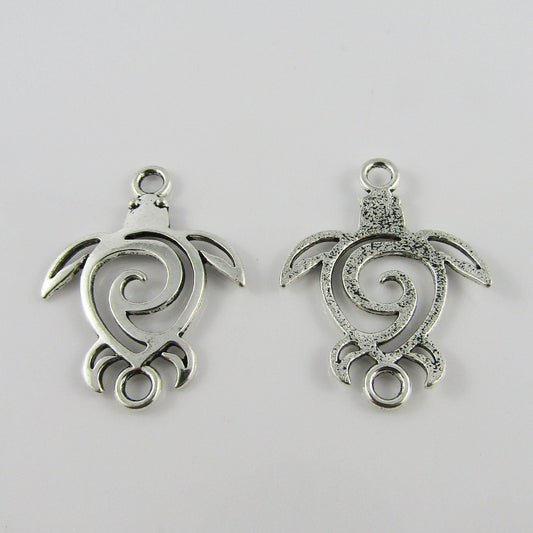 Bulk Tortoise Charm Pendant Animal Alloy 28x37mm Select Qty
